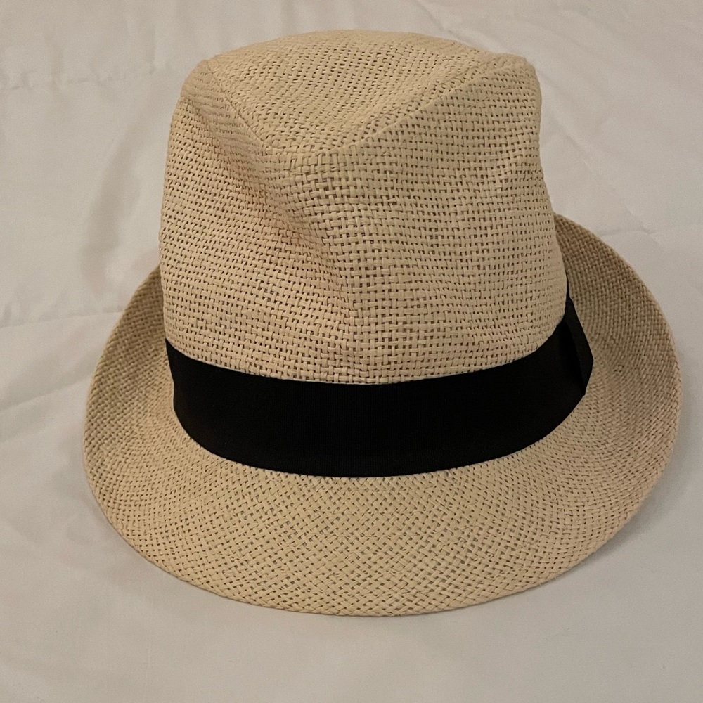Beige Hat with Black Rim